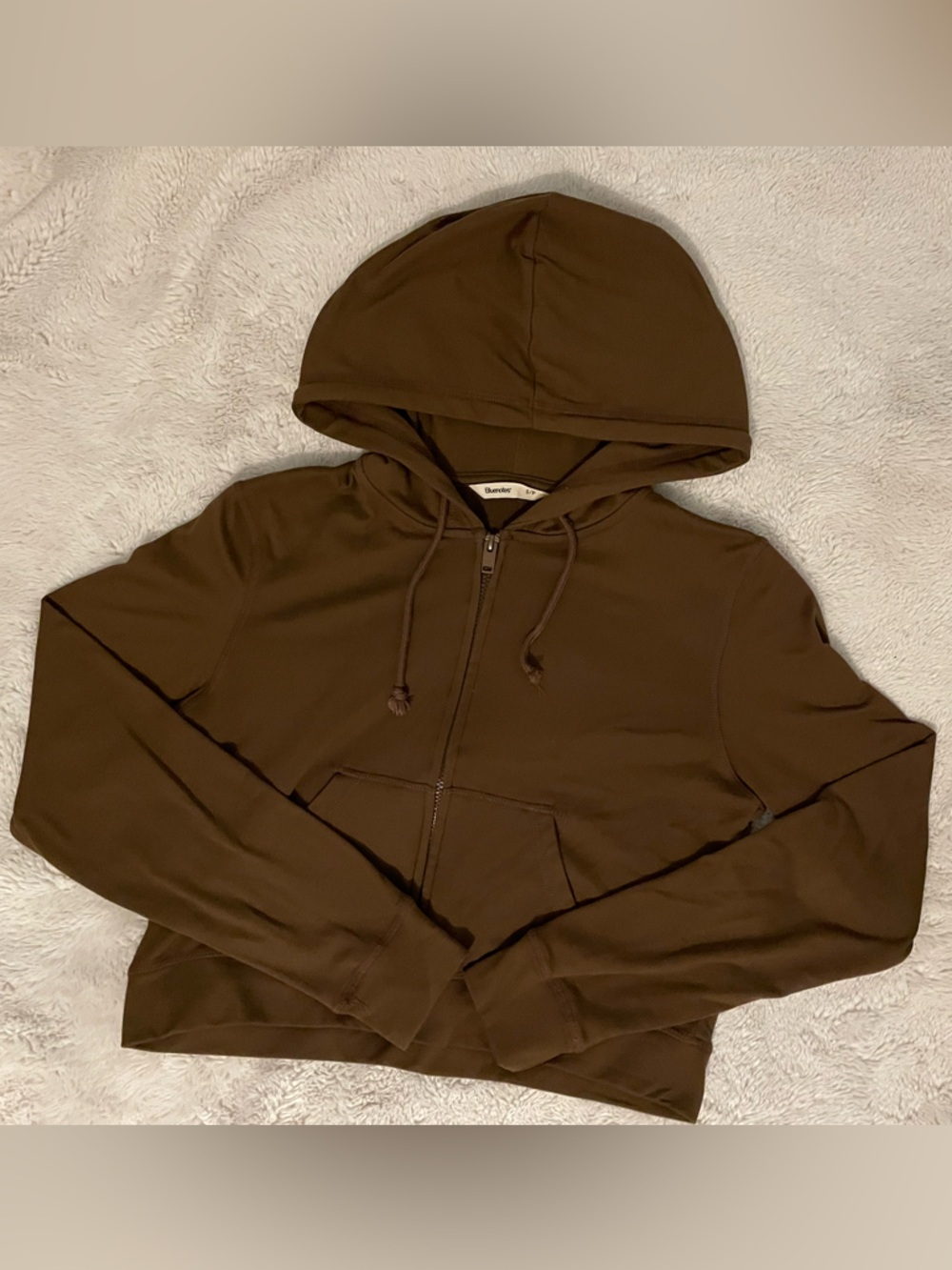 Brown Bluenotes Cropped Hoodie